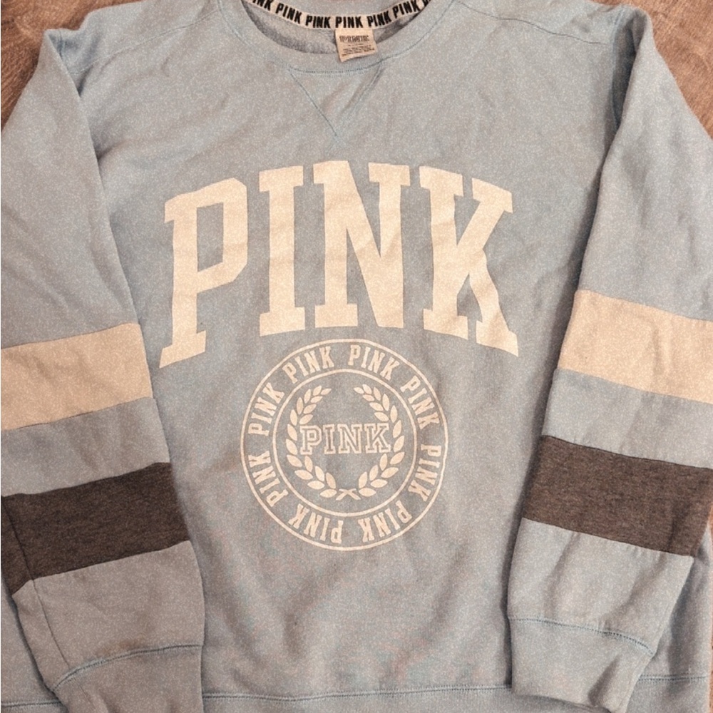 PINK Victoria's Secret Light Blue Crewneck